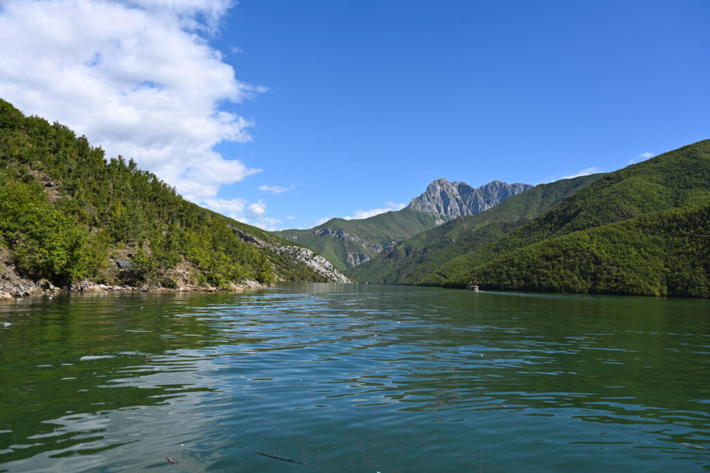 ChrisxBianca, Chris & Bianca, Albania, Komani, photo whilst on ferry on Komani Lake